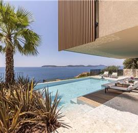 Luxury 5 Bedroom Villa with Heated Infinity Pool, Sauna, Gym, Jacuzzi and Sea Views in Vrbica, near Dubrovnik, Sleeps 10